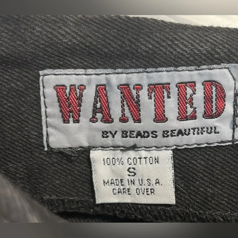 Wanted By Beads Beautiful-80s Vintage, Black, Denim, USA, Long, Midi Skirt. Sz-S